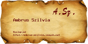 Ambrus Szilvia névjegykártya