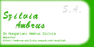 szilvia ambrus business card